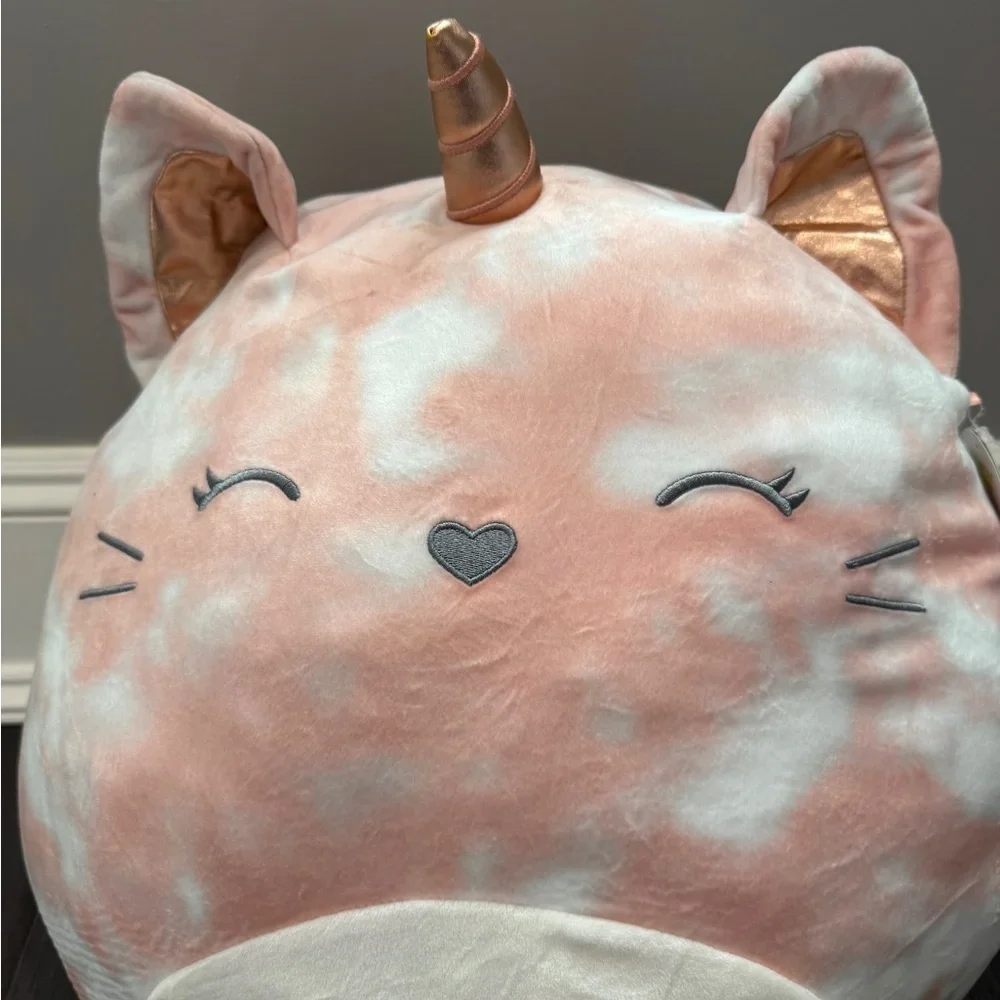 NWT Squishmallows Feodora 16” in Pink Cat Unicorn Plush Large Pillow Stuffed Ani